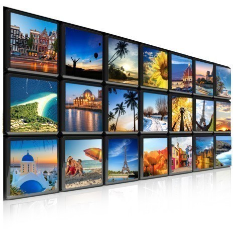 TV wall of videos